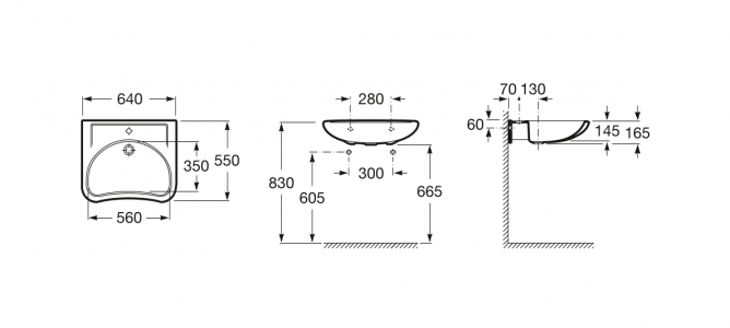 умывальник ACCESS  / 64x55 /    ( бел )  