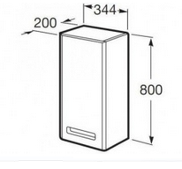 шкаф навесной GAP левый  / 34,4х20х80 /   ( белый глянцевый )  