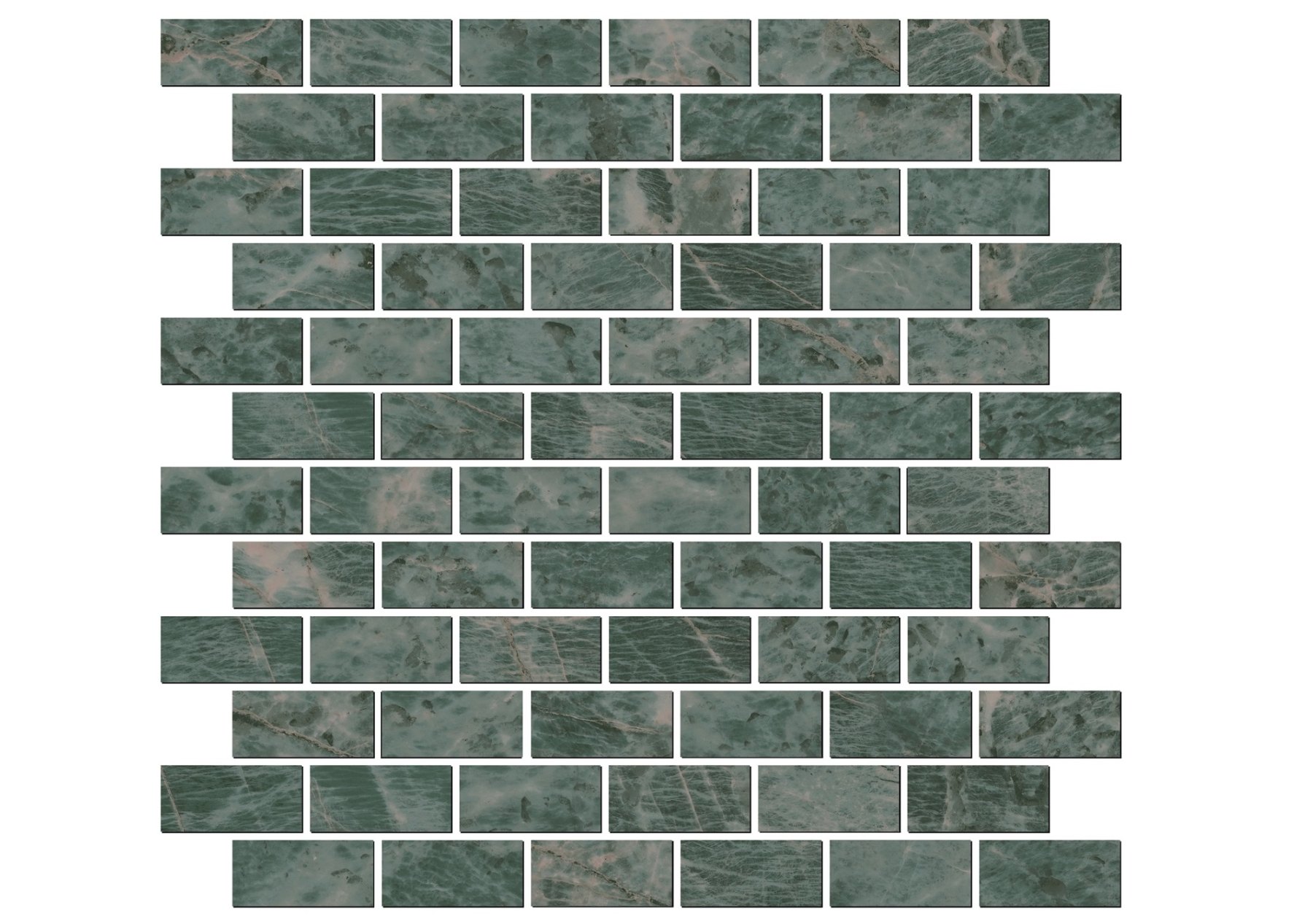 Декор Эвора мозаичный зеленый глянцевый 32x30