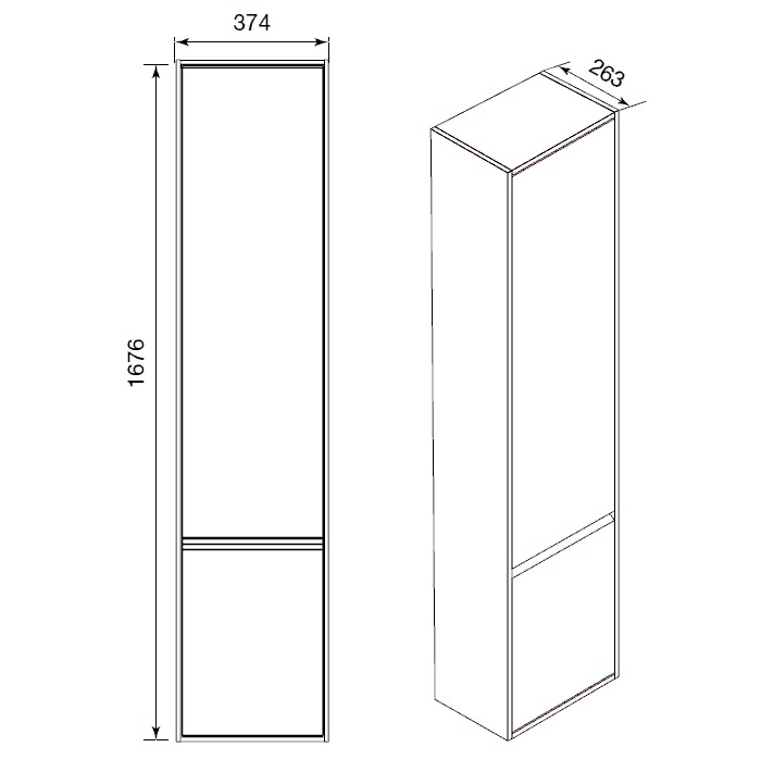 шкаф-колонна LAKS подвесная  / 167,6х37,4х26,3 /   ( бел )  