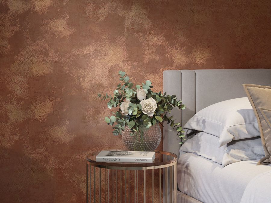 Обои виниловые на флизелиновой основе Ренессанс мотив, красный 