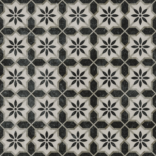 Декор Фреджио 1 черно-белый 20х20