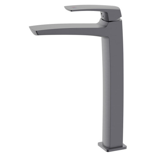 Смеситель для раковины-чаши Azario Конда высокий, керамический картридж, графит