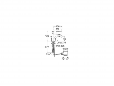 смеситель MONODIN биде с донным клапаном  ( хром )  