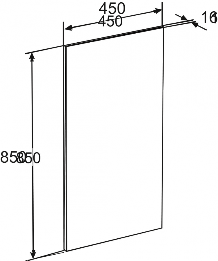 зеркало GAP 45  / 45х85х1,6 /  