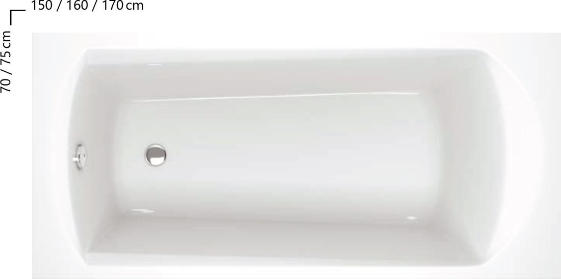 Ванна акриловая Ravak DOMINO 160х70
