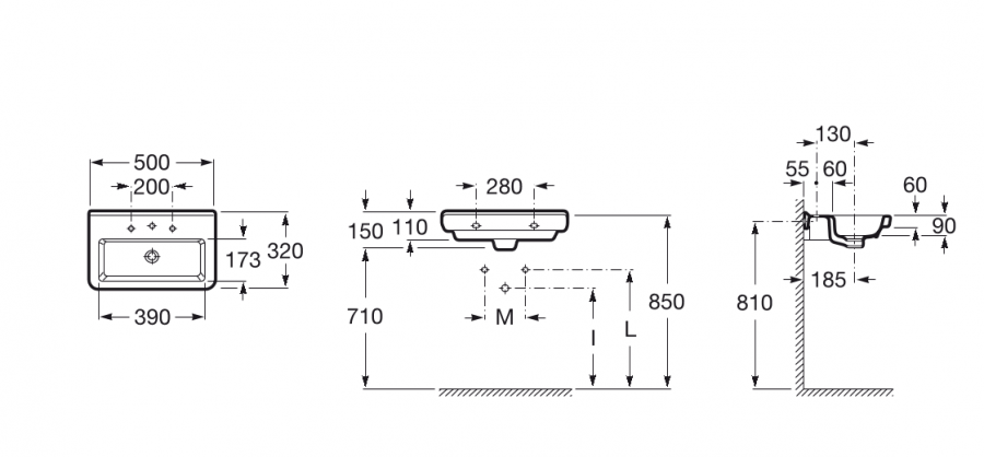 умывальник DAMA   / 500x320 /   ( бел )  