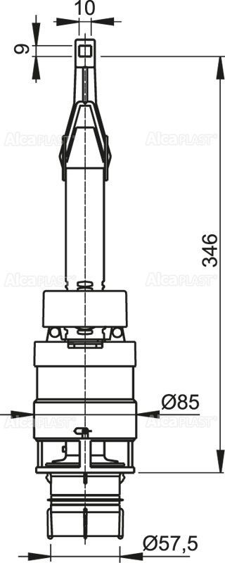 Сливной механизм Alcaplast для системы инсталляции, белый