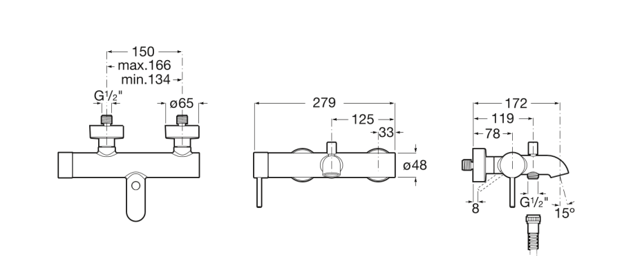 смеситель для ванны LANTA  ( хром )  