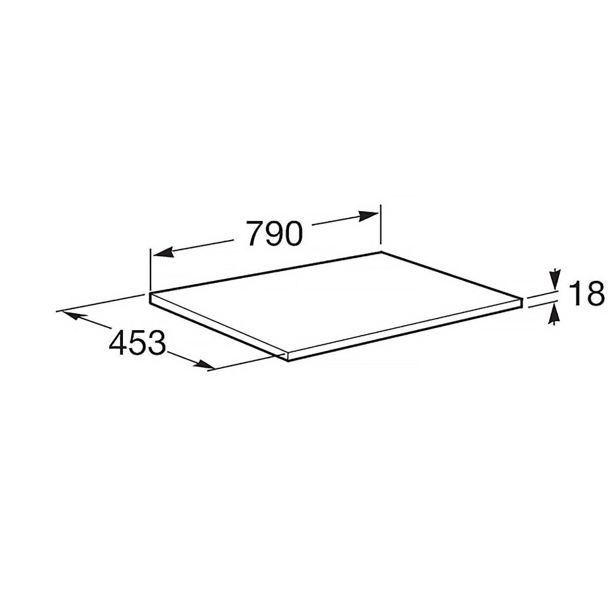 Столешница под раковину Roca Ona 79x45x18 800мм белый матовый