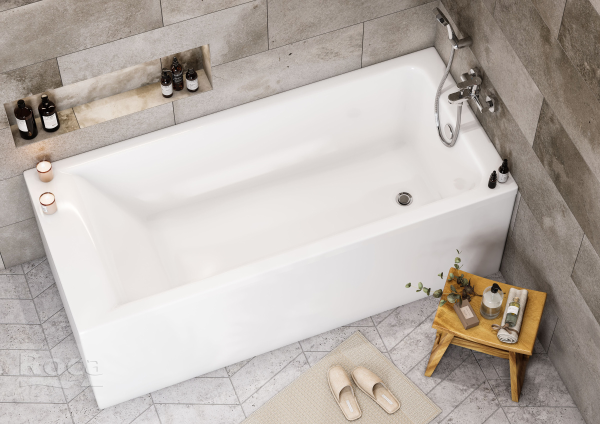 Ванна акриловая Roca EASY 170x80 прямоугольная, белая