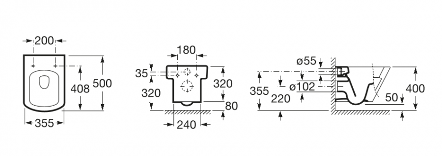 унитаз HALL подвесной  ( бел )  
