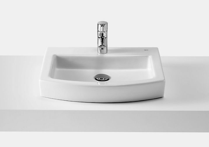 умывальник HALL накладной с отв .  д / смесителя  / 55x44 /   ( бел )  