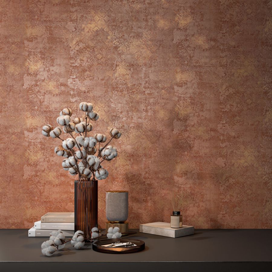 Обои виниловые на флизелиновой основе Ренессанс мотив, красный 