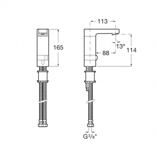 смеситель для раковины L90  / 16,5х11,3 /   ( хром )  