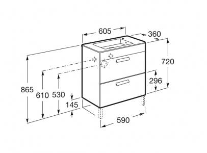 модуль Debba для умывальника 60 см, 2 ящика  ( венге .  )  