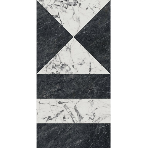 Бьянко Неро белый чёрный лаппатированный обрезной 60х119,5