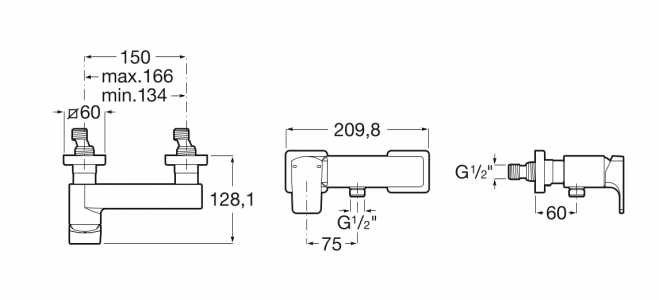 смеситель для душа ESCUADRA - L90C  ( хром )  