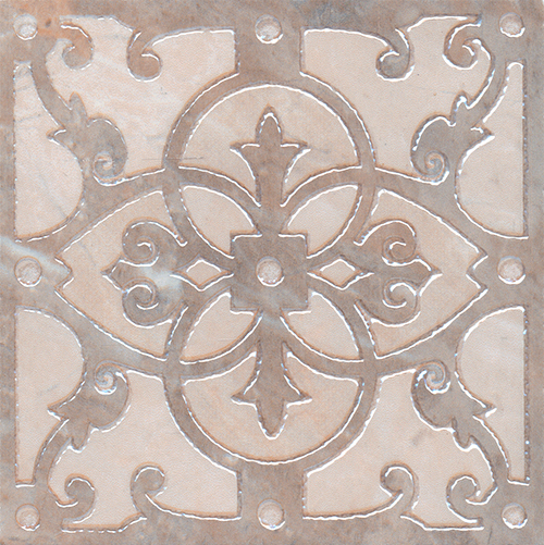 Вставка Понтичелли светлый лаппатированный обрезной 15х15 