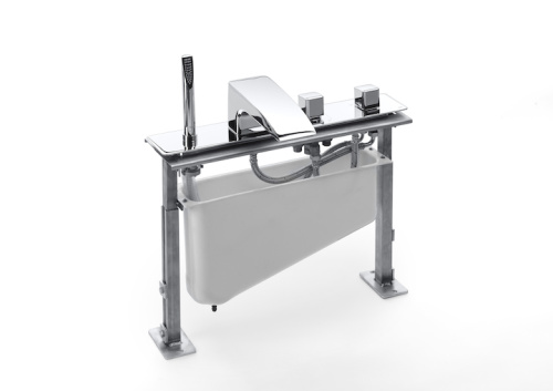 комплект THESIS д / установки термостата на край ванны, высокий излив, ручной душ, шланг 1,5 м .   (