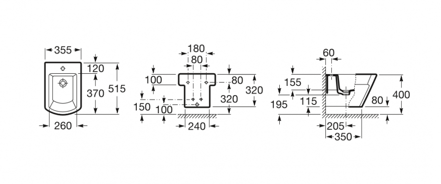 биде HALL подвесное  ( бел )  