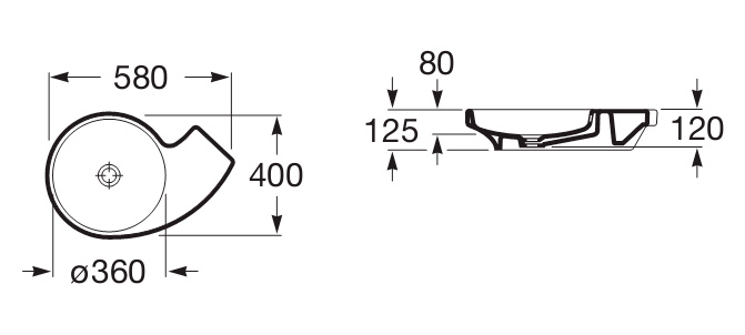 умывальник URBI 3  / 58х40 /   ( бел )  