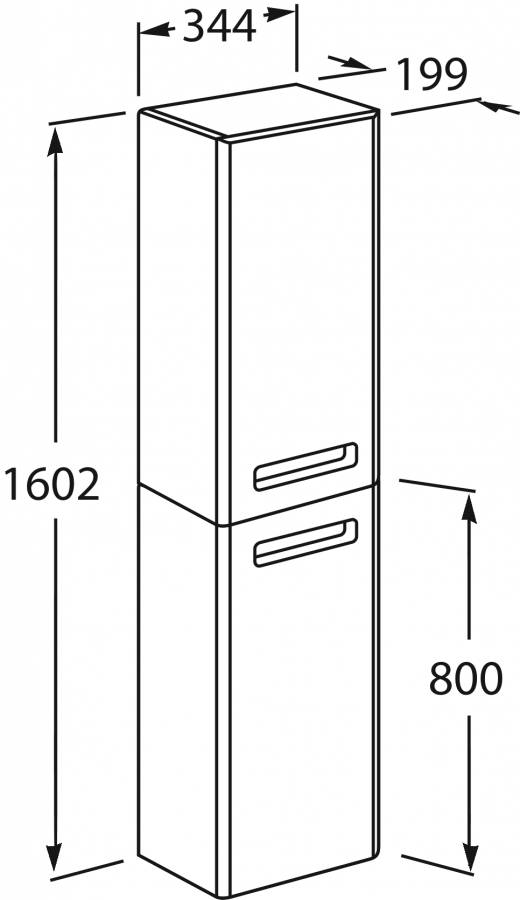 шкаф-колонна GAP левый  / 160,2х34,4х19,9 /   ( беж )  
