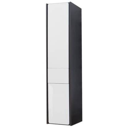 пенал подвесной RONDA правый,петли с доводч .  / 38,3х36,5х146,5 /  ( белый глянец / серый матовый )